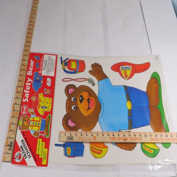 Safety Bear NEW Unopened BULLETIN BOARD SET (gets dressed in diff clothes) - Picture 2 of 11